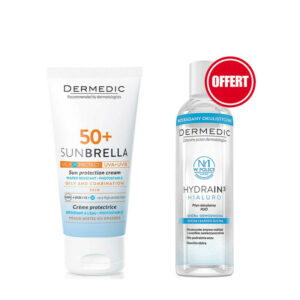 DERMEDIC SUNBRELLA ECRAN PEAU GRASSE +EAU MICELLAIRE OFFRET