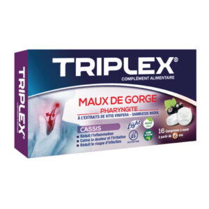 TRIPLEX MAUX DE GORGE CASSIS 16 COMPRIMES