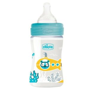 CHICCO WELL BEING BIBERON EN PLASTIQUE BLEU 0M+ 150ML