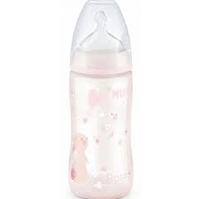 NUK BIBERON AVEC TEMPIRATURE PLASTIQUE 300ML ROSE