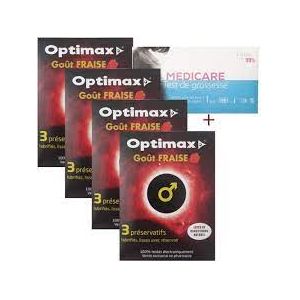 OPTIMAX PRESERVATIF FRAISE  B/3