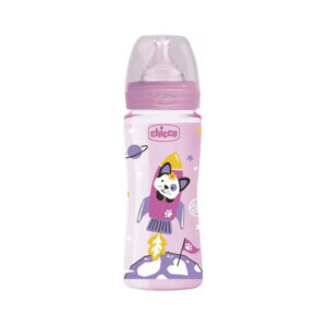 CHICCO BIBERON ROSE PLASTIQUE 4M+ 330 ML