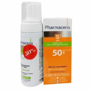 PHARMACERIS S SPF 50+ PEAU GRASSE ET ACNEIQUE + MOUSSE NETTOYANT GRATUIT