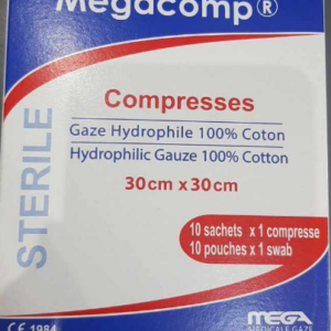 MEGA MEDICAL 10 COMPRESSES STERILES 30*30