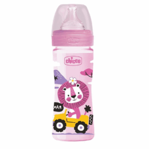 CHICCO BIBERON EN PLASTIQUE ROSE  250 ML 2M+