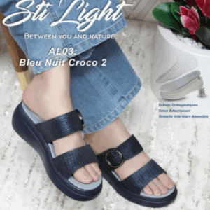 STI LIGHT AL03 CLAQUETTE FEMME BLEU NUIT PAILLETTE