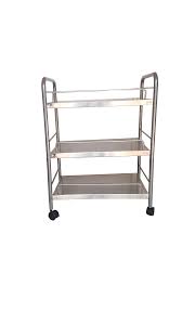 TABLE DE NUIT EN INOX 3 ETAGES 255
