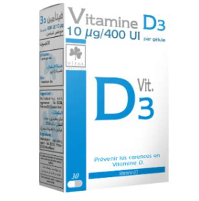 VITAMINE D3 VITAL BT/30 GÉLULES