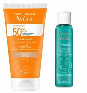 AVENE DUO FLUIDE TEINTE+CLEANANCE GEL 100ML CRT